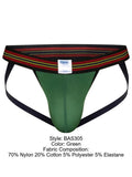 BIKE Athletic BAS305 Men's Underwear Performance Mesh Jockstrap Color Green