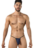 CandyMan 95004 Men's Underwear Stylish Mesh Thongs Color Printed Blue