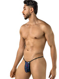 CandyMan 95004 Men's Underwear Stylish Mesh Thongs Color Printed Blue