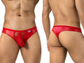 CandyMan 95009 Men's Underwear Seductive Lace Thongs Color Red