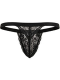 CandyMan 95013 Men's Underwear Seductive Lace Thongs Color Black