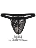 CandyMan 95013 Men's Underwear Seductive Lace Thongs Color Black