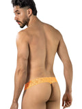 CandyMan 95015 Men's Underwear Seductive Lace Thongs Color Blue-Hot Orange