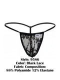 CandyMan 9586 Men's Underwear Mini G-String Color Black Lace