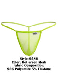 CandyMan 9586 Men's Underwear Mini G-String Color Hot Green Mesh