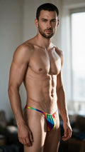 CandyMan 9586 Men's Underwear Mini G-String Color Rainbow Print