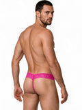 CandyMan 99370 Men's Underwear Sensual Lace Thongs Color Hot Pink