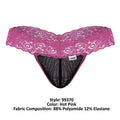 CandyMan 99370 Men's Underwear Sensual Lace Thongs Color Hot Pink