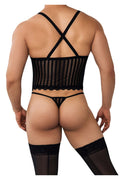 CandyMan 99654X Mesh Two Piece Set Color Black