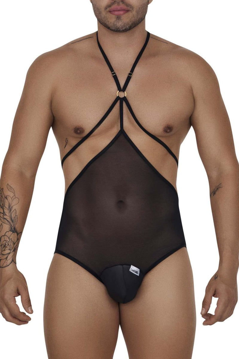 CandyMan 99783 One Shoulder Bodysuit Color Black