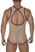 CandyMan 99683X Tulle Bodysuit Color Beige