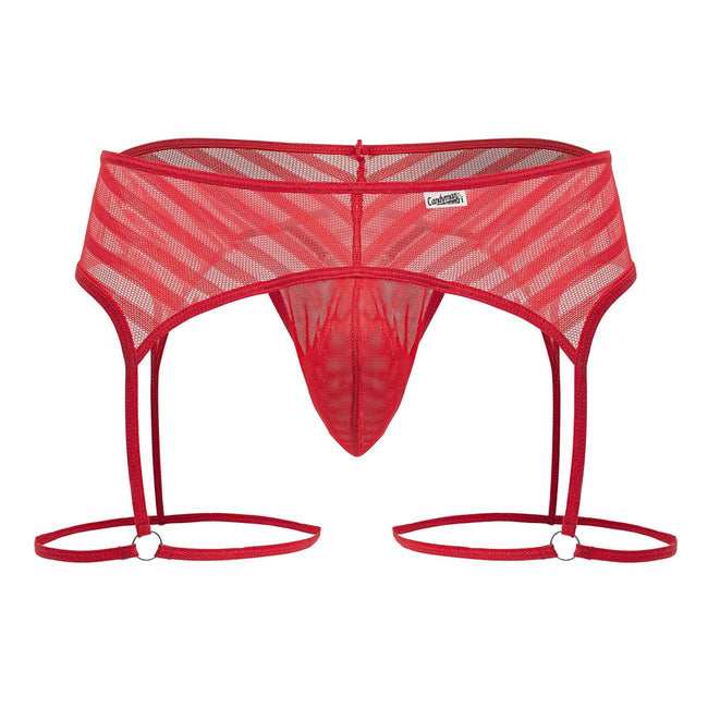 CandyMan 99792 Mesh Garter Thongs Color Red