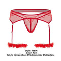 CandyMan 99806 Mesh Garter Outfit Color Red