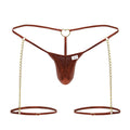 CandyMan 99827 Chain-Garter Thongs Color Red