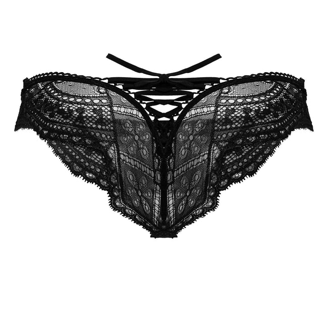 CandyMan 99828 Lace-Mesh Thongs Color Black