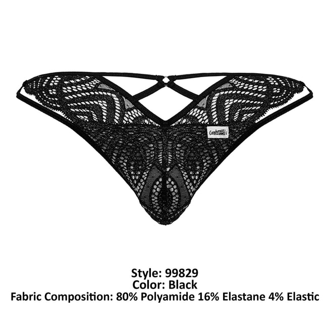 CandyMan 99829 Lace Thongs Color Black