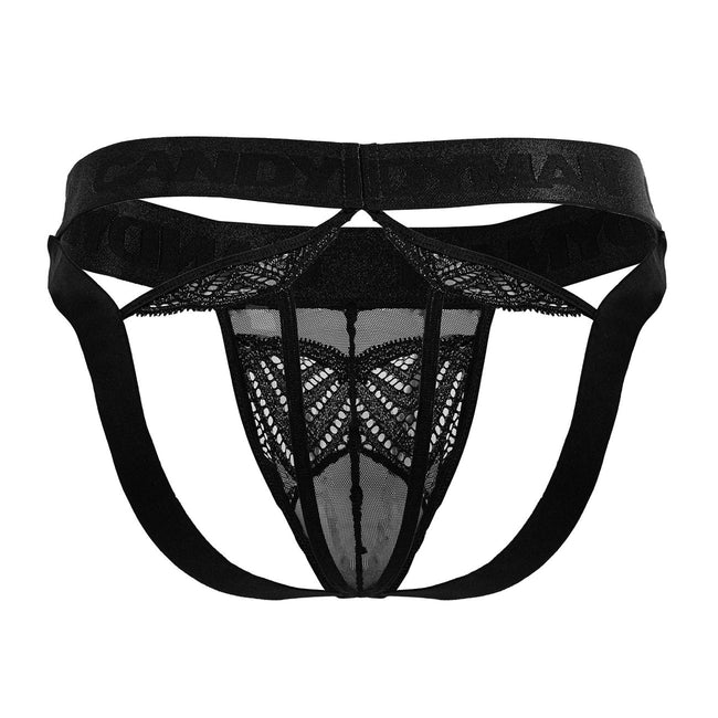 CandyMan 99849 Lace-Mesh Thongs Color Black