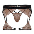 CandyMan 99854 Lace-Garter Outfit Color Black-Terracotta