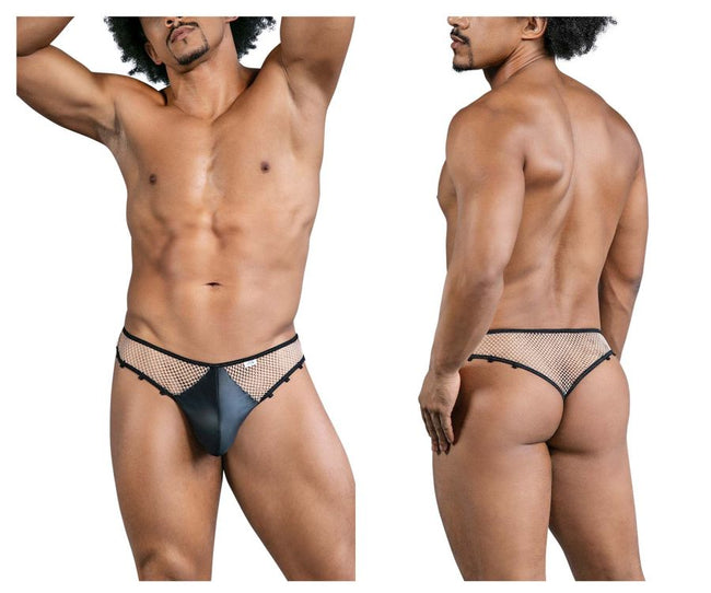 CandyMan 99860 Fishnet Thongs Color Nude-Black