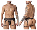 CandyMan 99898 Geometric Mesh Thongs Color Black