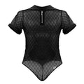CandyMan 99902 Geometric Mesh Bodysuit Color Black