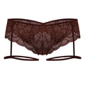 CandyMan 99905 Garter Lace Briefs Color Burgundy