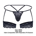 CandyMan 99906 Garter Lace Thongs Color Navy