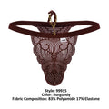CandyMan 99915 Lace Thongs Color Burgundy