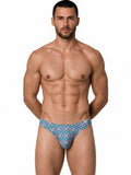 CandyMan 99923 Men's Underwear Printed Bikini Briefs Color Printed Blue