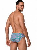 CandyMan 99923 Men's Underwear Printed Bikini Briefs Color Printed Blue