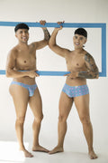 CandyMan 99923 Men's Underwear Printed Bikini Briefs Color Printed Blue