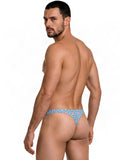 CandyMan 99924 Men's Underwear Printed Thong Color Printed Blue