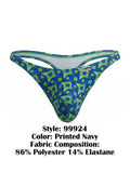 CandyMan 99924 Men's Underwear Printed Thong Color Printed Navy