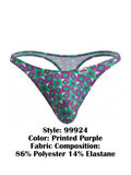 CandyMan 99924 Men's Underwear Printed Thong Color Printed Purple