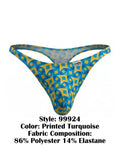 CandyMan 99924 Men's Underwear Printed Thong Color Printed Turquoise