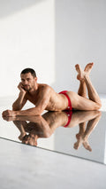 CandyMan 99930 Men's Underwear Sleek Low Rise Thong Color Red