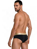 CandyMan 99932 Men's Underwear Sleek Contour Briefs Color Black-Gold
