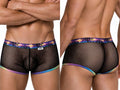 CandyMan 99934 Men's Underwear Breathable Mesh Tropical Trunks Color Black