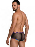 CandyMan 99934 Men's Underwear Breathable Mesh Tropical Trunks Color Black