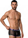 CandyMan 99934 Men's Underwear Breathable Mesh Tropical Trunks Color Black