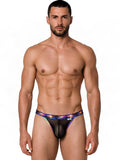 CandyMan 99935 Men's Underwear Tropical Mesh Low Rise Briefs Color Black