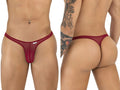 CandyMan 99954 Thongs Color Burgundy Mesh
