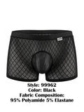 CandyMan 99962 Men's Underwear Sheer Geometric Mesh Boxer Briefs Color Black
