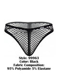 CandyMan 99963 Men's Underwear Fishnet Breathable Thong Color Black