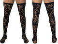 CandyMan 99968 Men's Underwear Seductive Lace Thigh Highs Color Black