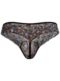 CandyMan 99975 Men's Underwear Printed Mesh Thongs Color Black