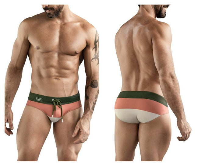 Clever 1802 Wave Swim Briefs Color Green