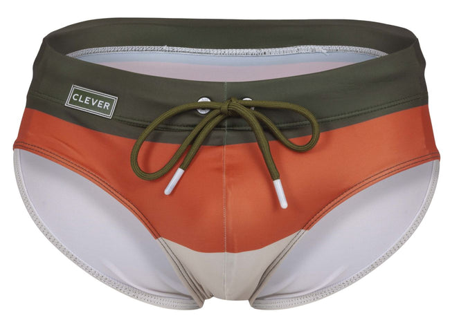 Clever 1802 Wave Swim Briefs Color Green