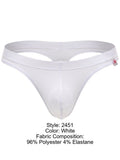 JOR 2451 Men's Underwear Invisible Sleek Thongs Color White