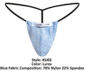 JUSTIN+SIMON XSJ02 Classic G-String Color Lurex Blue